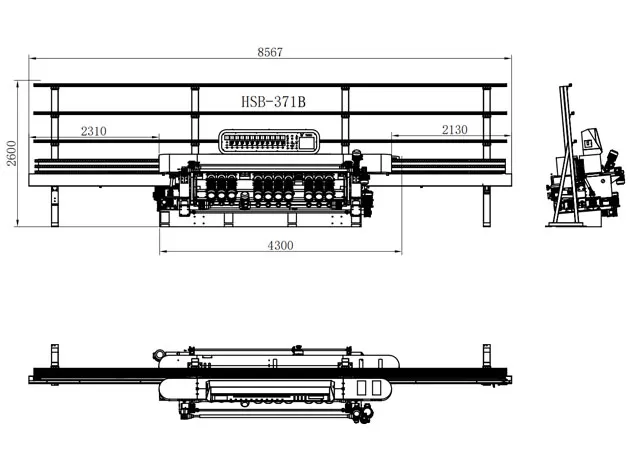 Máquina de biselado de línea recta de vidrio HSB-371