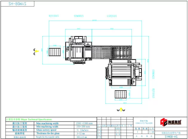 Línea recta de vidrio doble línea de bordes redondos SYM (tipo L)