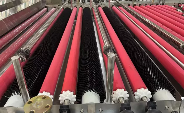 Sección de lavado y secado de la lavadora de vidrio